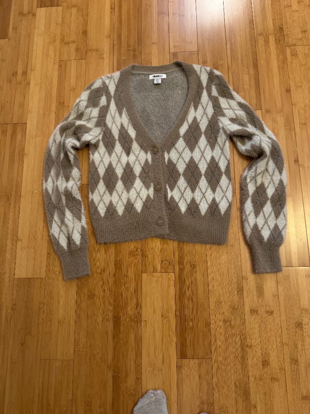 Argyle cardigan sweater